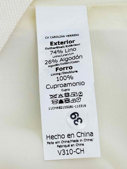 Pre - loved CAROLINA HERRERA Cream Size Large Knee Length Skirt at Reems Closet