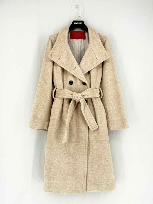 Pre - loved CAROLINA HERRERA Double Breasted Grey Size US 8 Coat at Reems Closet