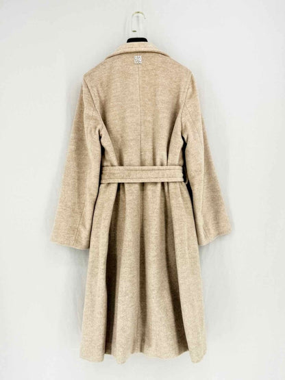 Pre - loved CAROLINA HERRERA Double Breasted Grey Size US 8 Coat at Reems Closet