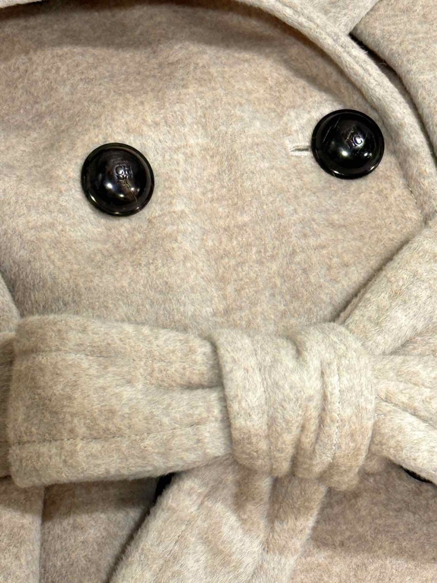 Pre - loved CAROLINA HERRERA Double Breasted Grey Size US 8 Coat at Reems Closet