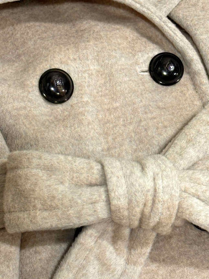 Pre - loved CAROLINA HERRERA Double Breasted Grey Size US 8 Coat at Reems Closet