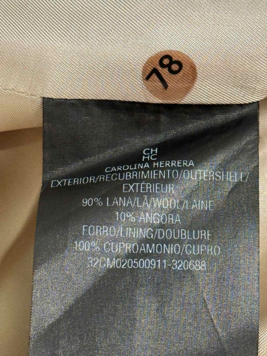 Pre - loved CAROLINA HERRERA Double Breasted Grey Size US 8 Coat at Reems Closet