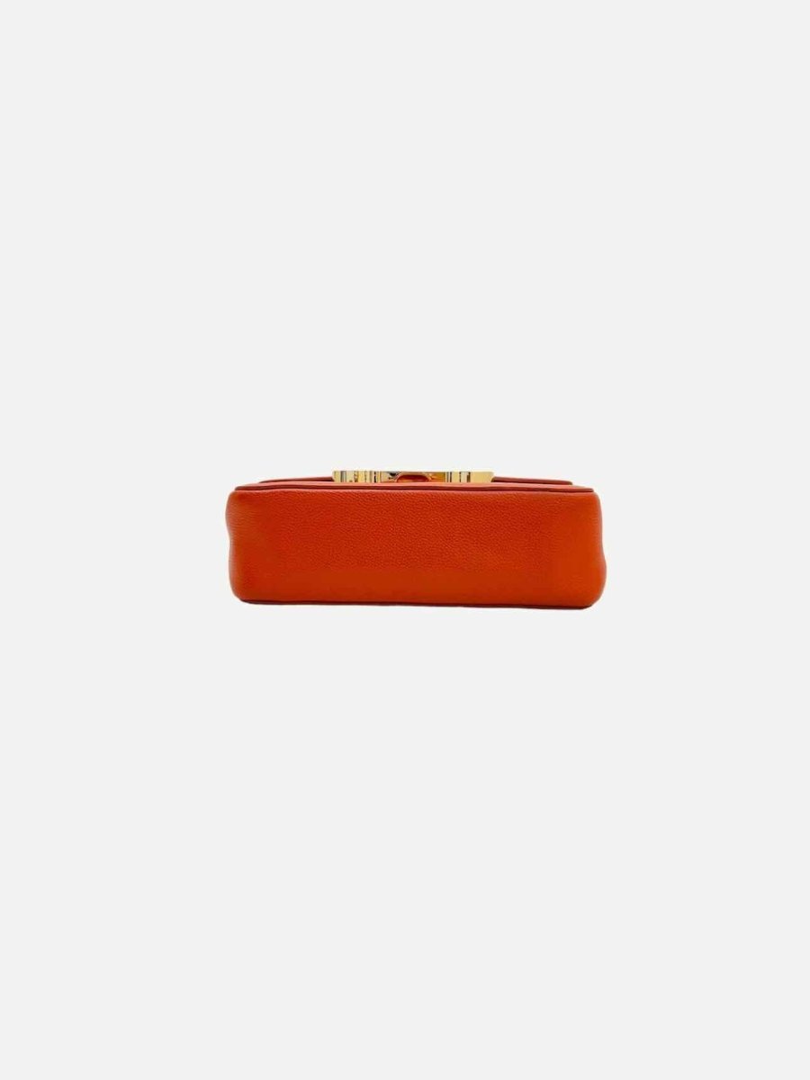 Pre - loved CAROLINA HERRERA Flap Orange Shoulder Bag at Reems Closet