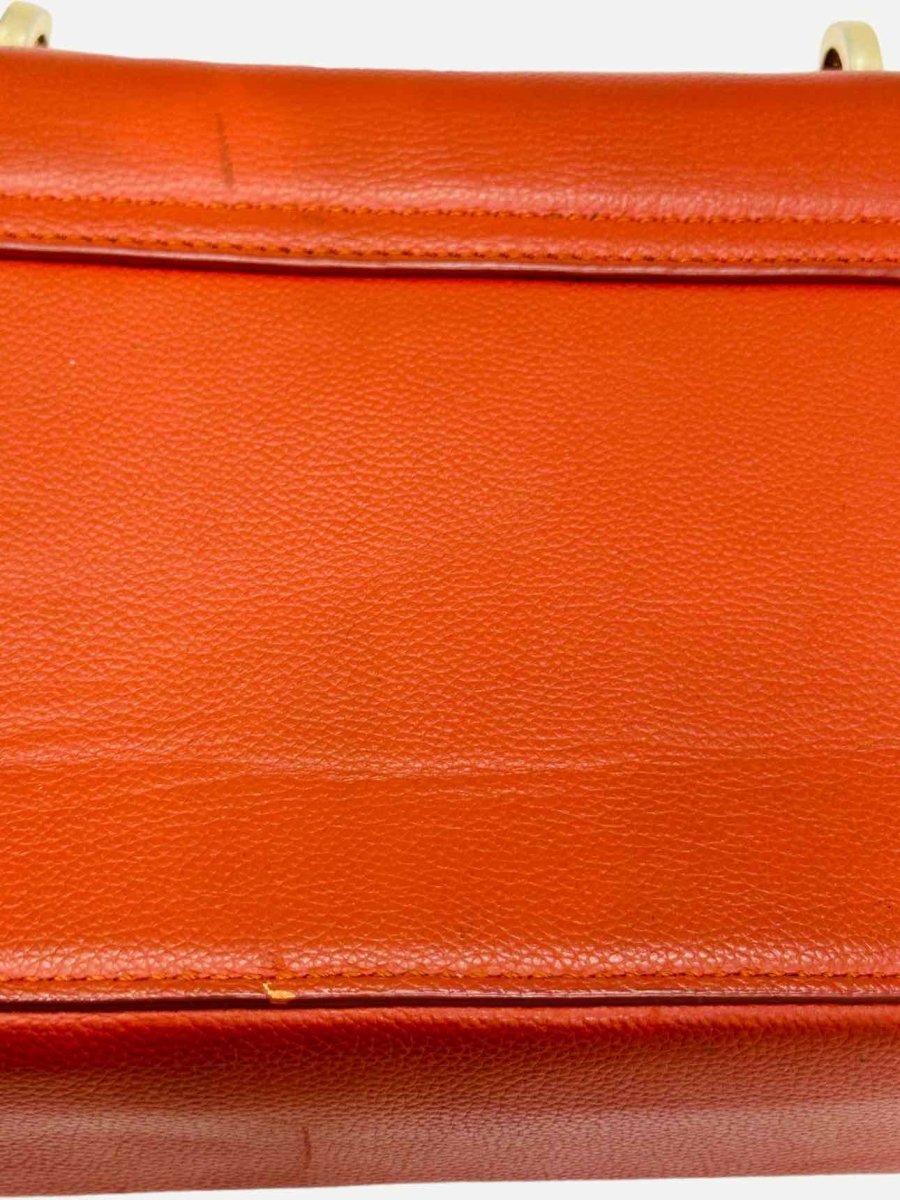 Pre - loved CAROLINA HERRERA Flap Orange Shoulder Bag at Reems Closet