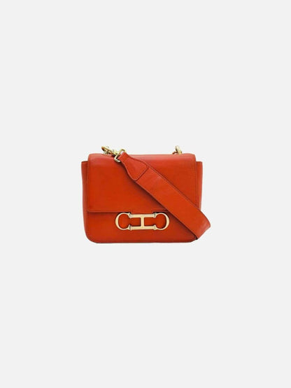 Pre - loved CAROLINA HERRERA Flap Orange Shoulder Bag at Reems Closet