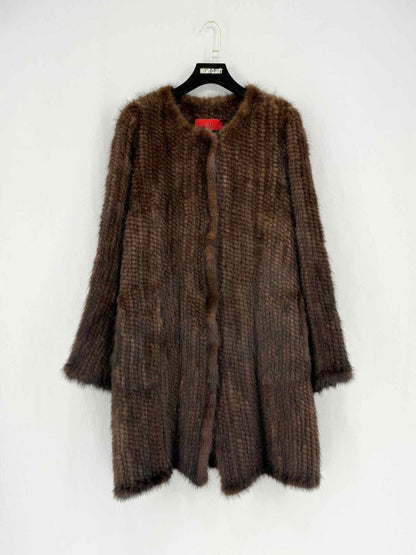 Pre - loved CAROLINA HERRERA Mink Brown Size Large Coat at Reems Closet