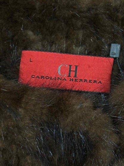 Pre - loved CAROLINA HERRERA Mink Brown Size Large Coat at Reems Closet
