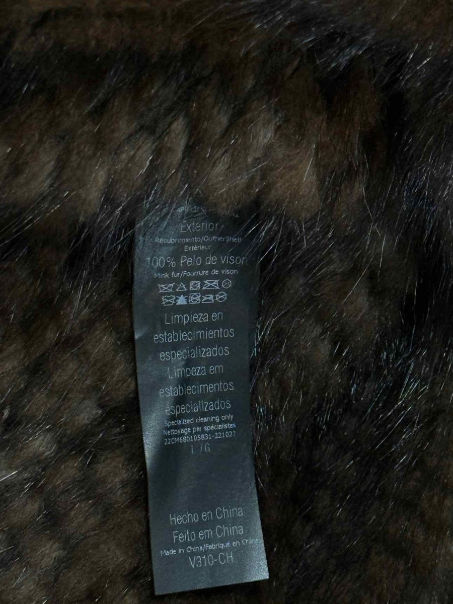 Pre - loved CAROLINA HERRERA Mink Brown Size Large Coat at Reems Closet