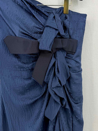 Pre-loved CAROLINA HERRERA Navy Blue Size US 4 Long Dress at Reems Closet