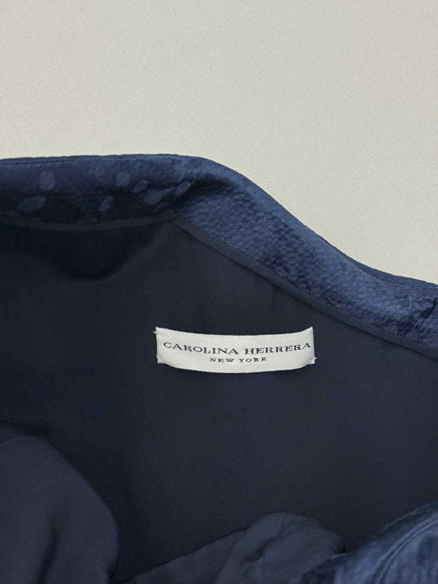 Pre-loved CAROLINA HERRERA Navy Blue Size US 4 Long Dress at Reems Closet
