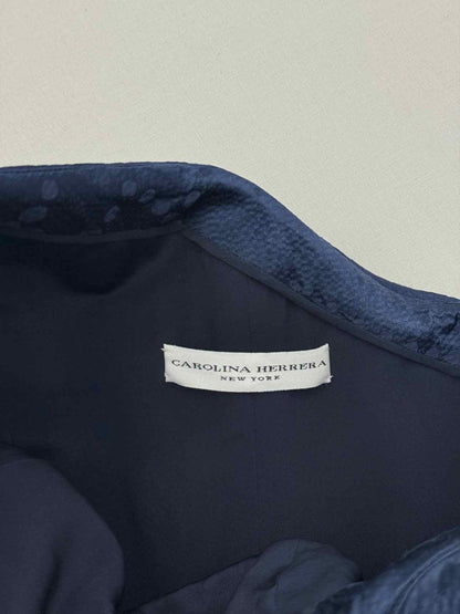 Pre-loved CAROLINA HERRERA Navy Blue Size US 4 Long Dress at Reems Closet