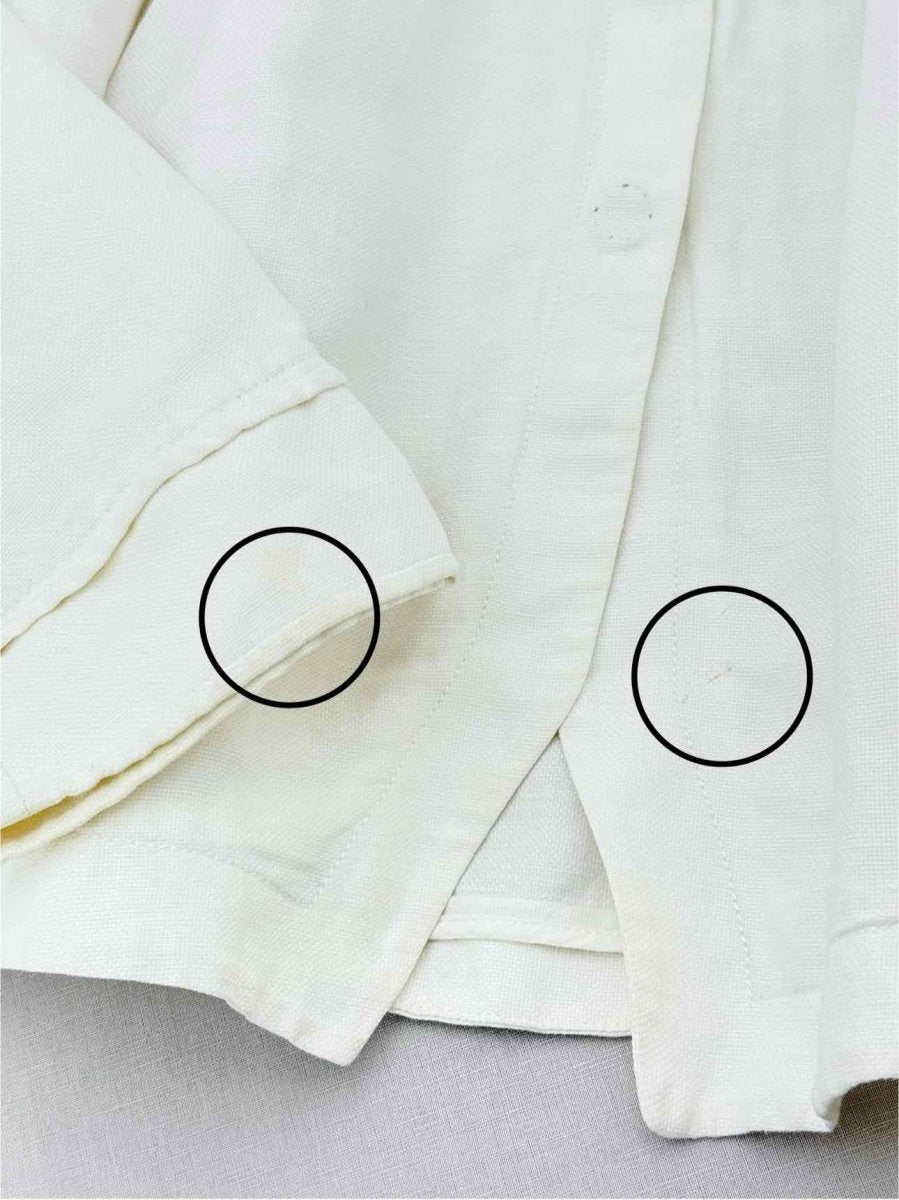 Pre - loved CAROLINA HERRERA Off - white Pleated Size XSmall Blouse at Reems Closet