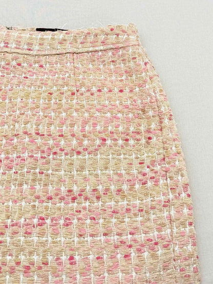 Pre - loved CAROLINA HERRERA Pink Multicolor Size US 10 Mini Skirt at Reems Closet