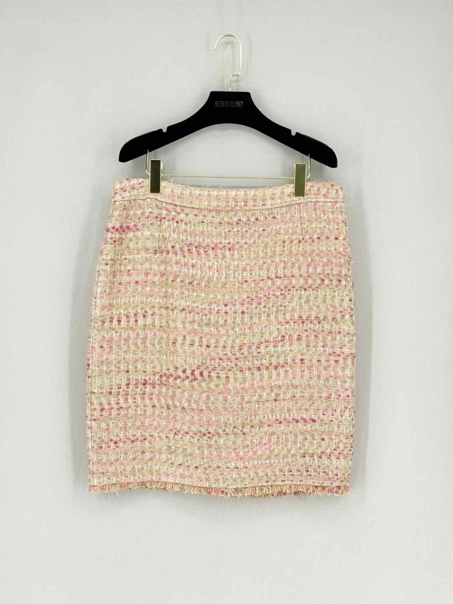 Pre - loved CAROLINA HERRERA Pink Multicolor Size US 10 Mini Skirt at Reems Closet