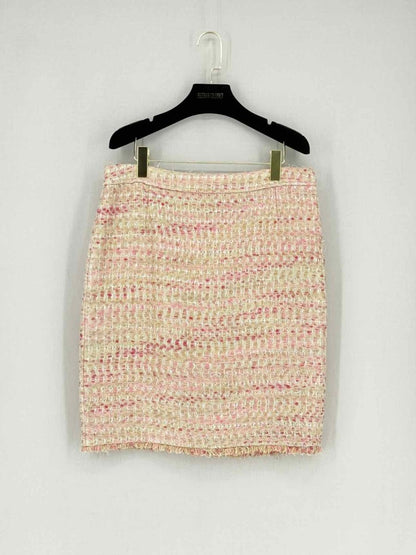 Pre - loved CAROLINA HERRERA Pink Multicolor Size US 10 Mini Skirt at Reems Closet