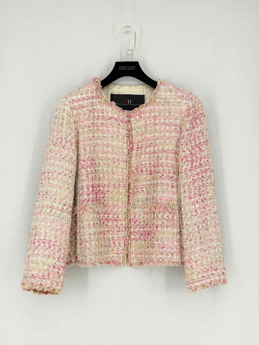 Pre - loved CAROLINA HERRERA Pink Multicolor Size US 12 Jacket at Reems Closet