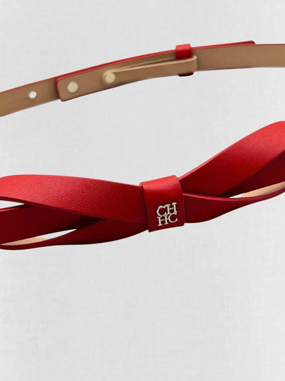 Pre - loved CAROLINA HERRERA Red Belt at Reems Closet
