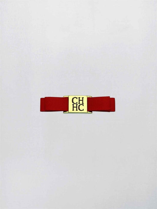 Pre-loved CAROLINA HERRERA Red Logo Plaque Hair Clip at Reems Closet