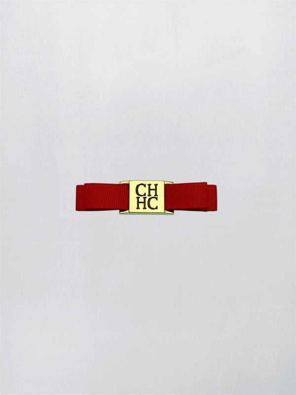 Pre-loved CAROLINA HERRERA Red Logo Plaque Hair Clip at Reems Closet