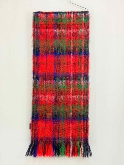 Pre - loved CAROLINA HERRERA Red Multicolor Check Scarf at Reems Closet