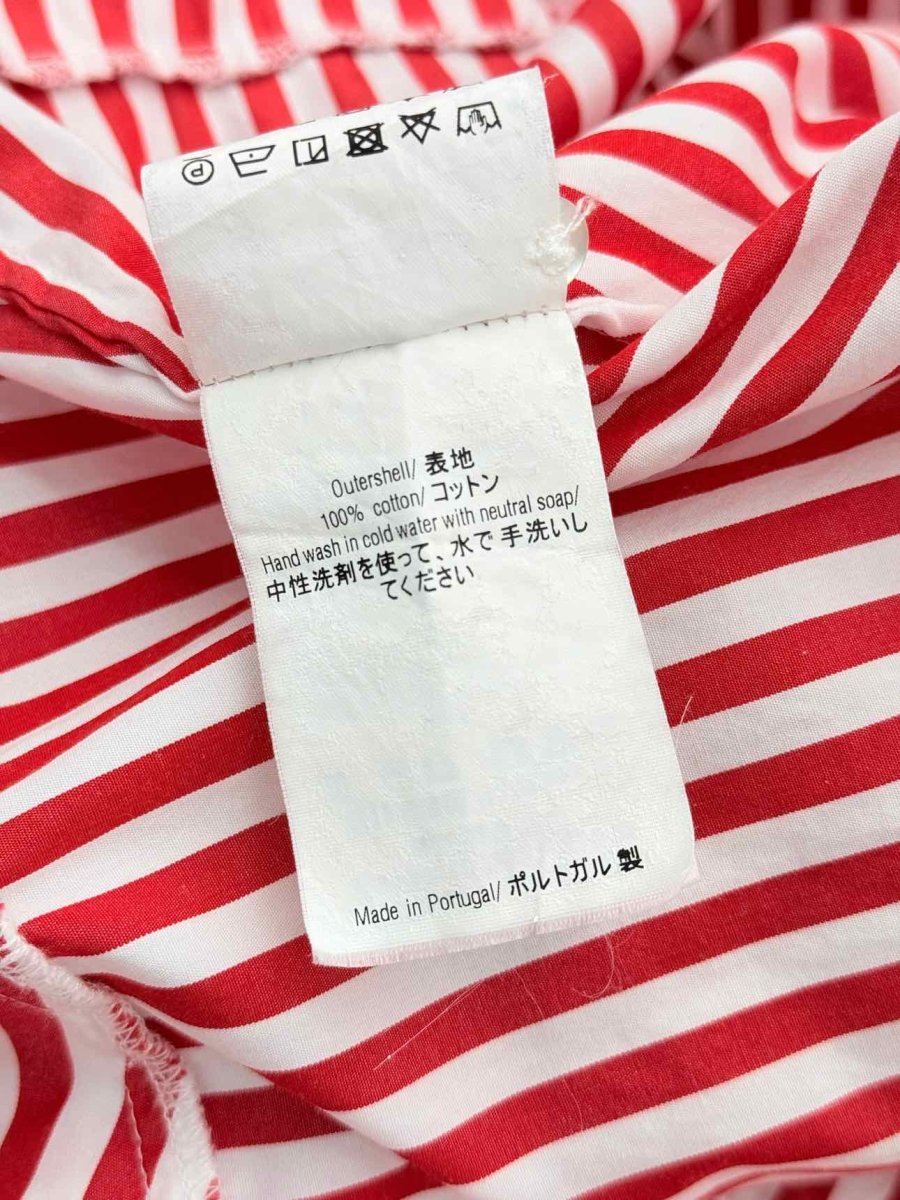 Pre-loved CAROLINA HERRERA Red & White Striped Size US 4 Shirt at Reems Closet