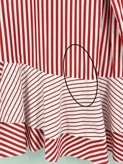 Pre-loved CAROLINA HERRERA Red & White Striped Size US 4 Shirt at Reems Closet