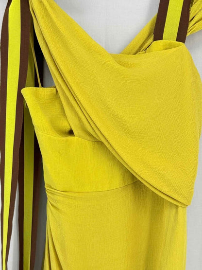 Pre-loved CAROLINA HERRERA Yellow Size US 4 Long Dress at Reems Closet