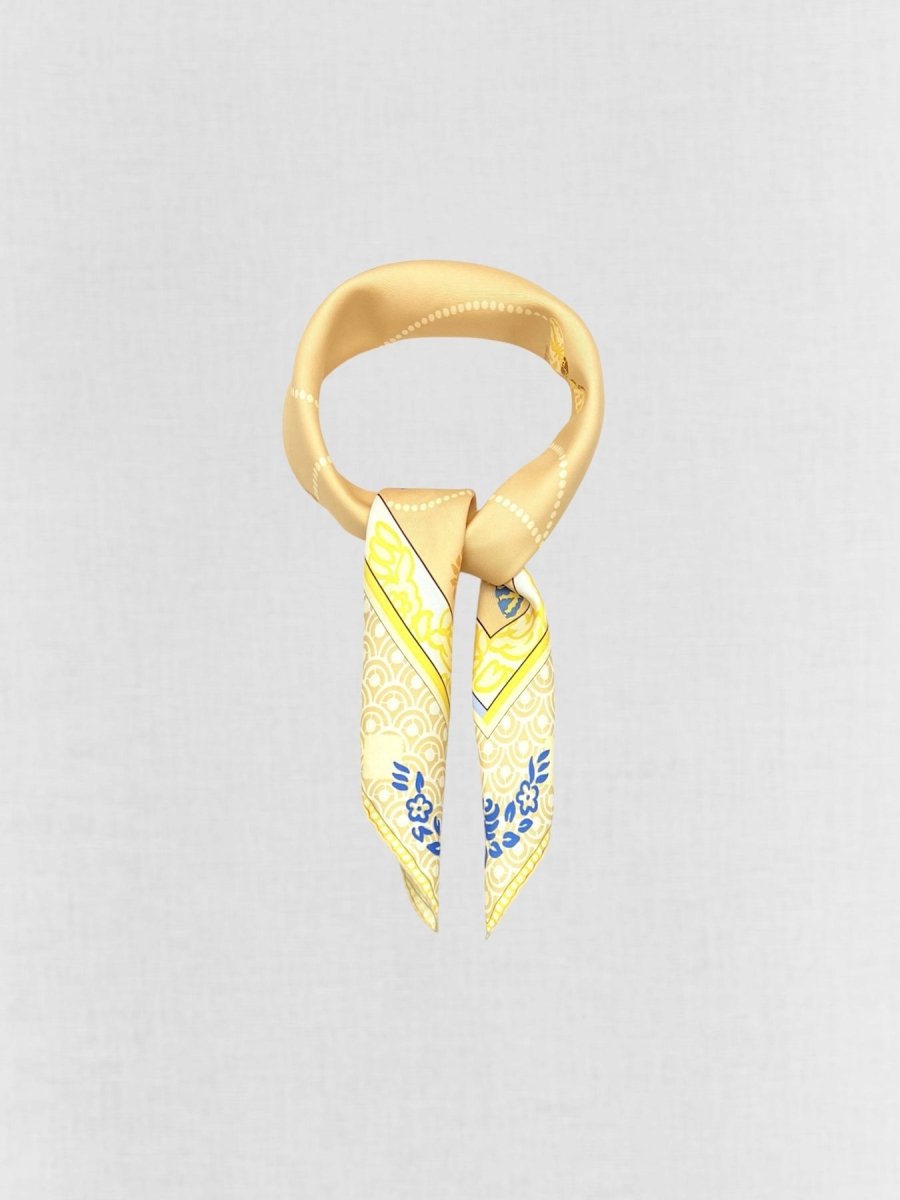 Pre - loved CARTIER Beige Multicolor Butterfly Print Scarf at Reems Closet