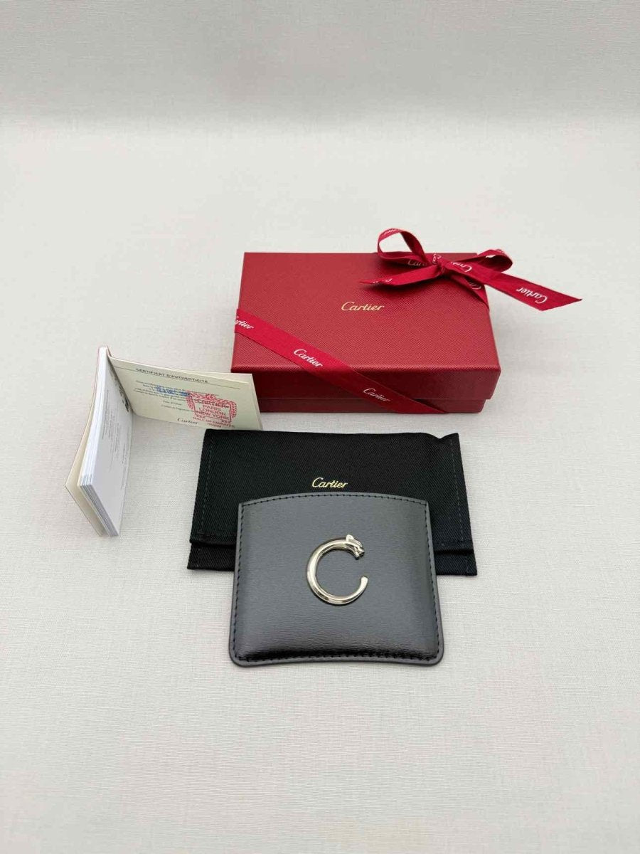 Pre-loved CARTIER Black Card Holder at Reems Closet