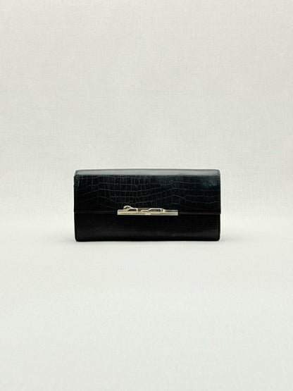 Pre - loved CARTIER Black Embossed Continental Wallet at Reems Closet
