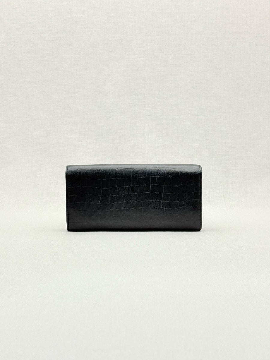 Pre - loved CARTIER Black Embossed Continental Wallet at Reems Closet