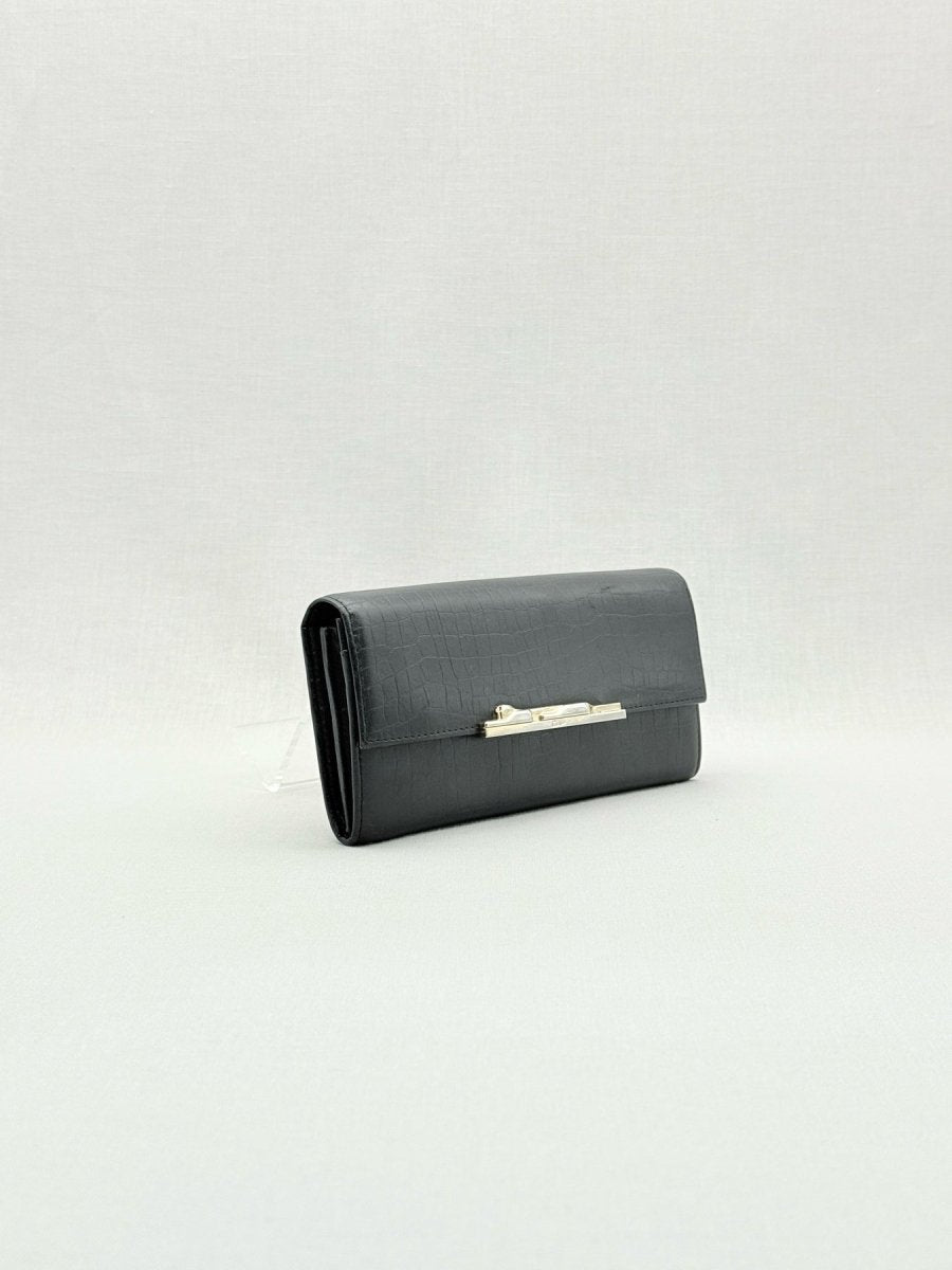 Pre - loved CARTIER Black Embossed Continental Wallet at Reems Closet