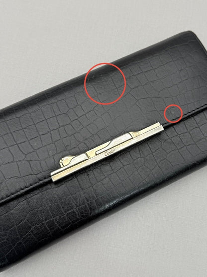 Pre - loved CARTIER Black Embossed Continental Wallet at Reems Closet