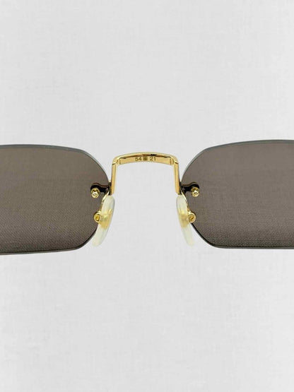 Pre - loved CARTIER Premiere de Cartier Black & Gold Sunglasses at Reems Closet