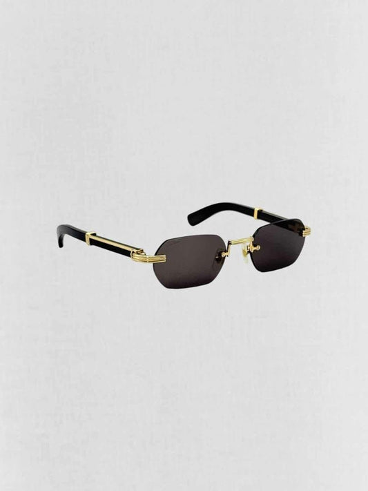 Pre - loved CARTIER Premiere de Cartier Black & Gold Sunglasses at Reems Closet