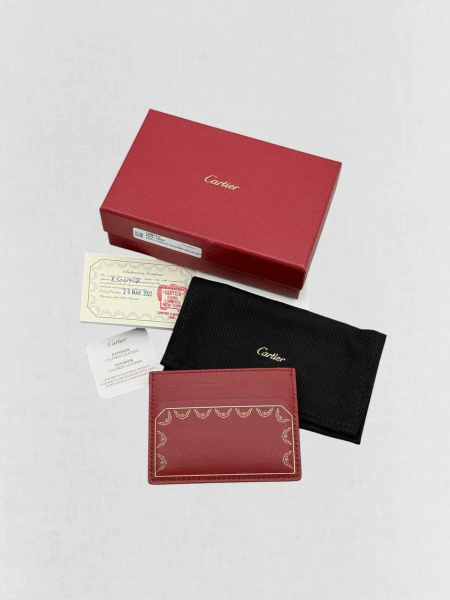 Pre - loved CARTIER Red Card Holder at Reems Closet