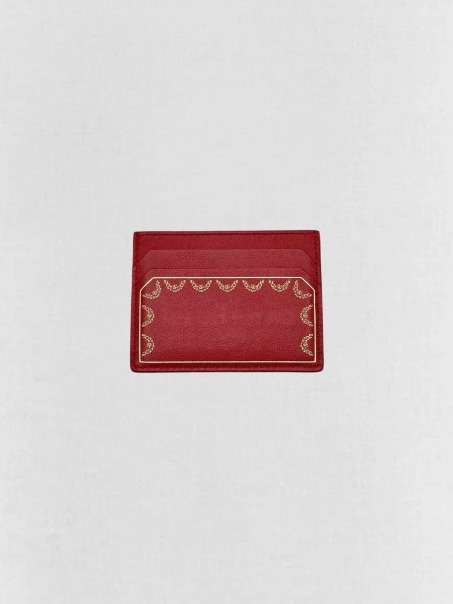 Pre - loved CARTIER Red Card Holder at Reems Closet