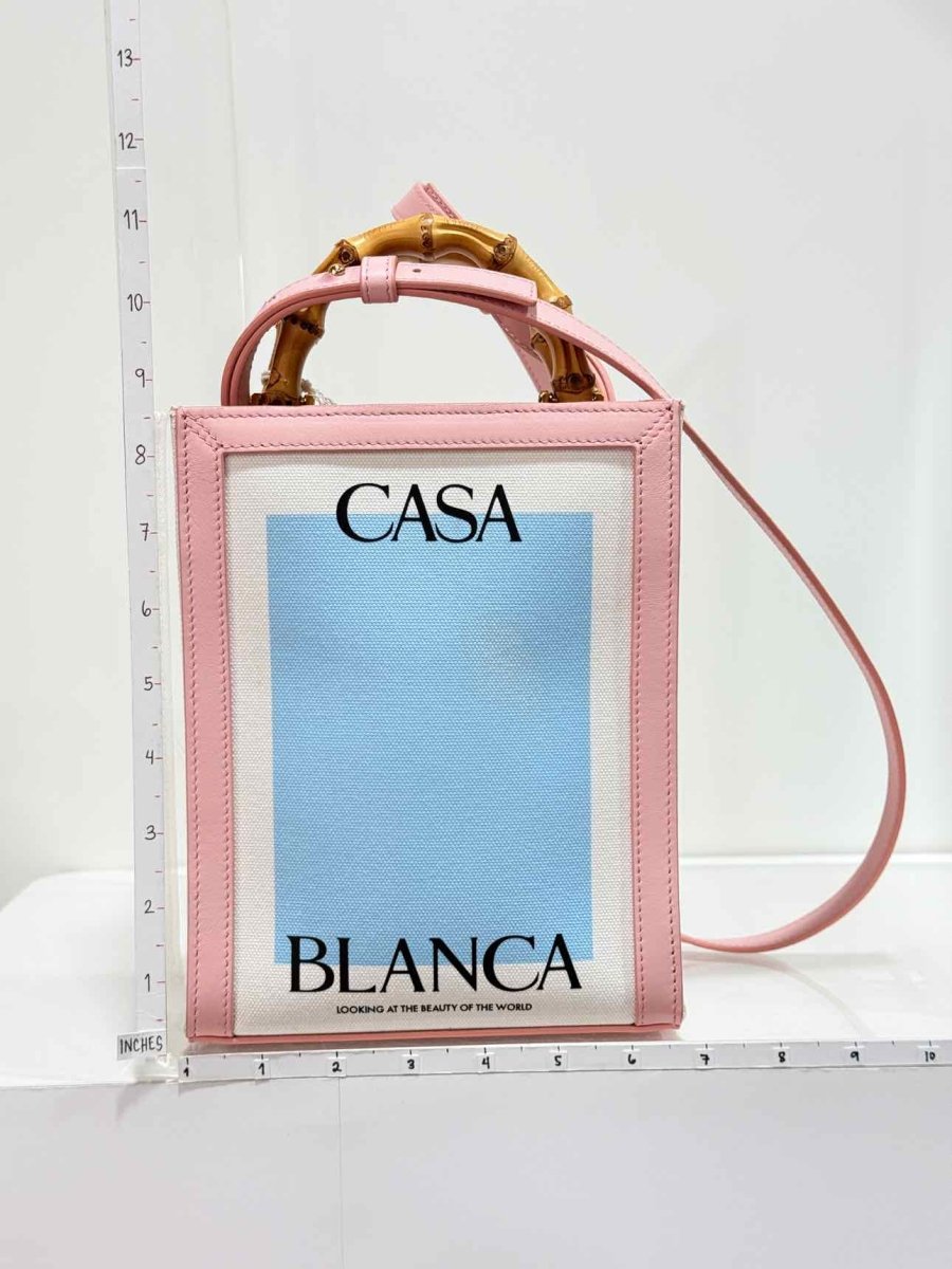 Pre-loved CASABLANCA Mini Casa Blue Multicolor Tote Bag at Reems Closet