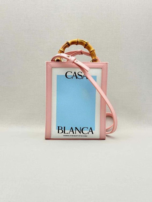Pre-loved CASABLANCA Mini Casa Blue Multicolor Tote Bag at Reems Closet