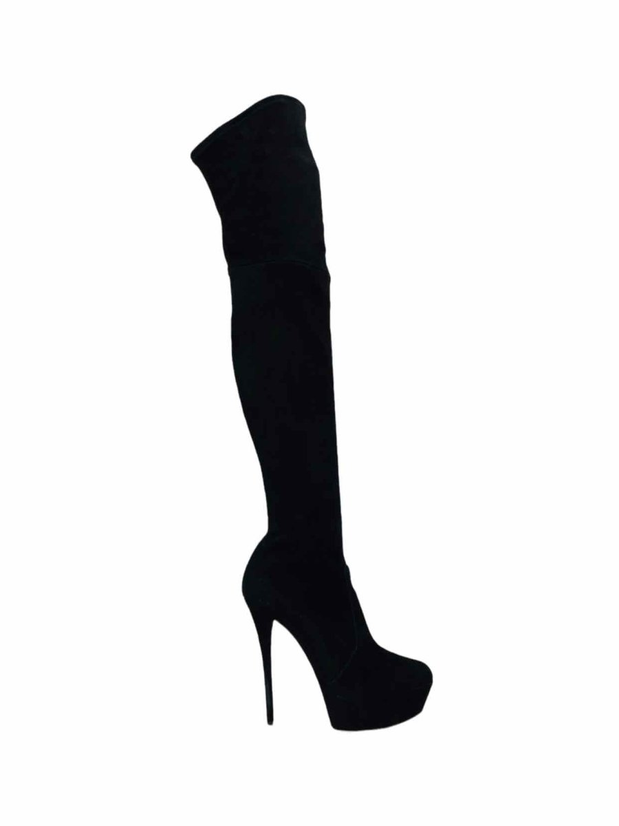 Pre - loved CASADEI Black Thigh High Boots at Reems Closet