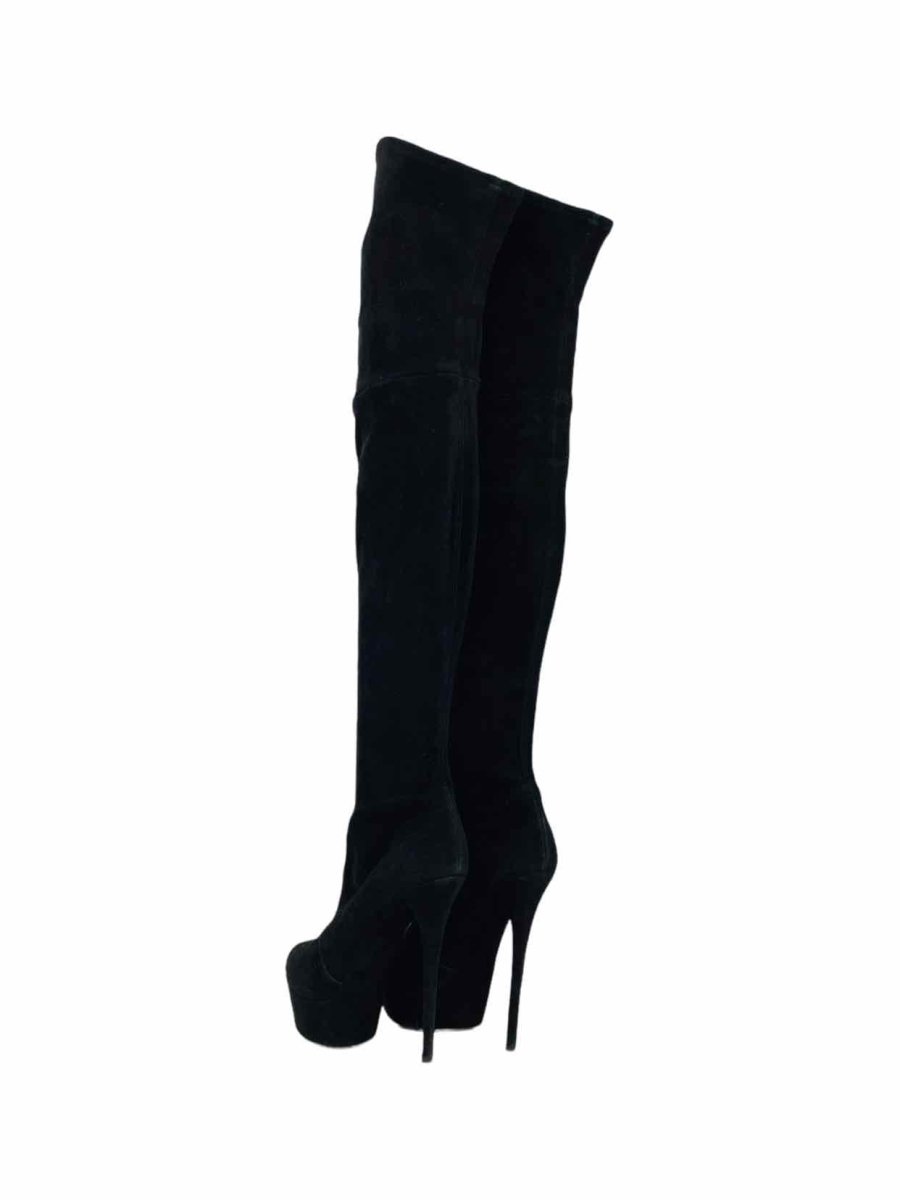 Pre - loved CASADEI Black Thigh High Boots 38.5 at Reems Closet