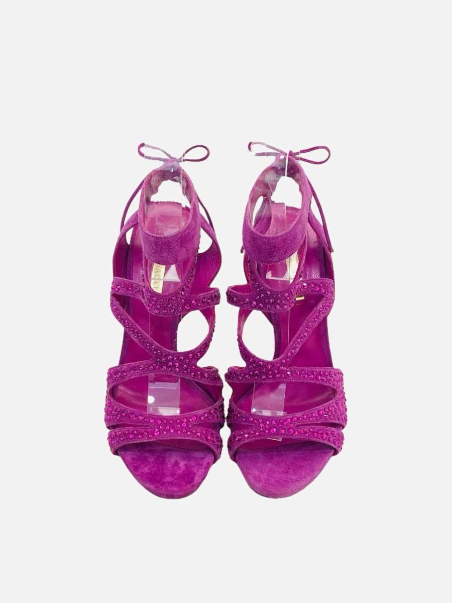Pre-loved CASADEI Cutout Fuchsia Crystal Embellished Heeled Shoes from Reems Closet