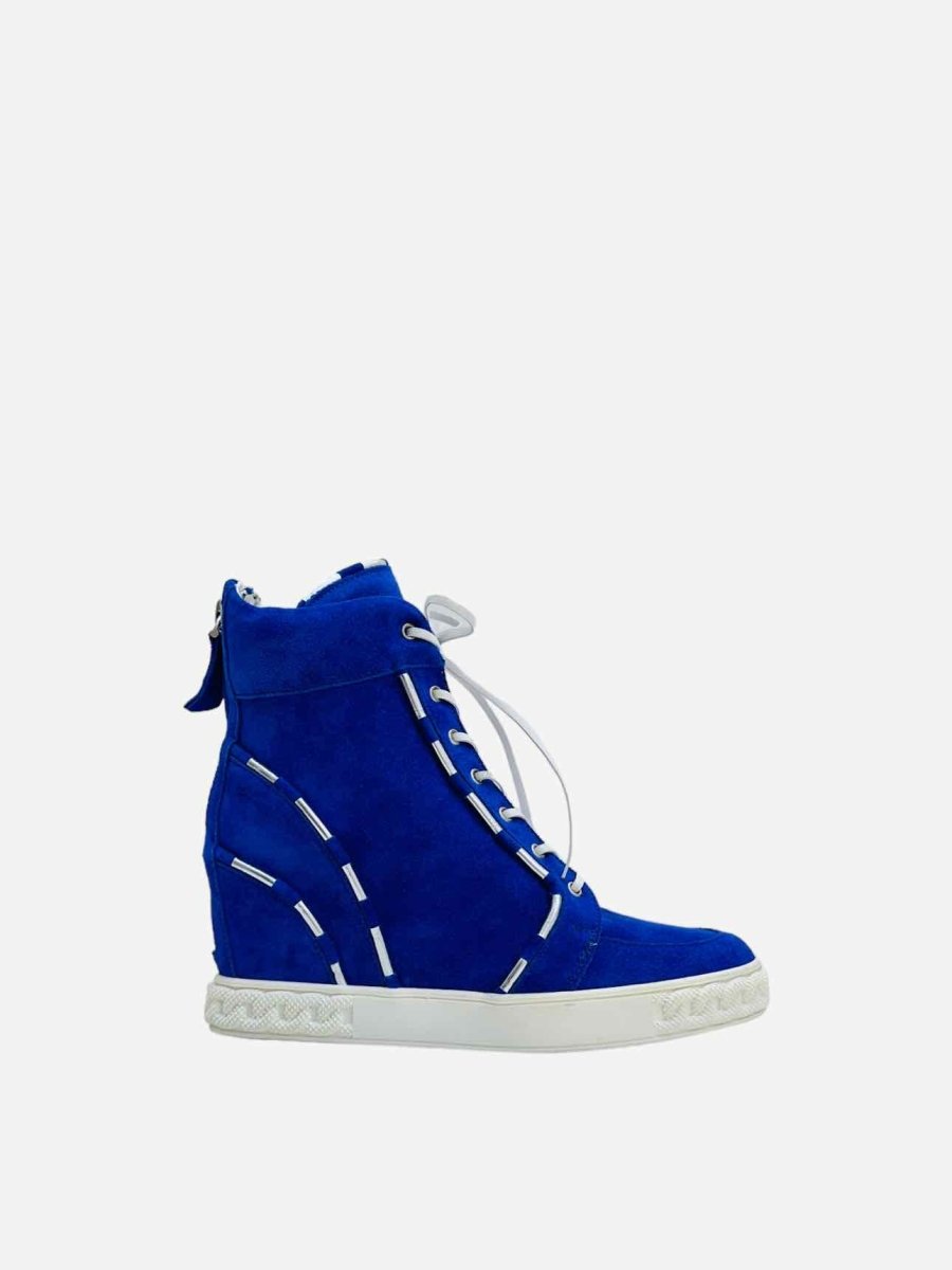 Pre - loved CASADEI Wedge Blue Sneakers at Reems Closet