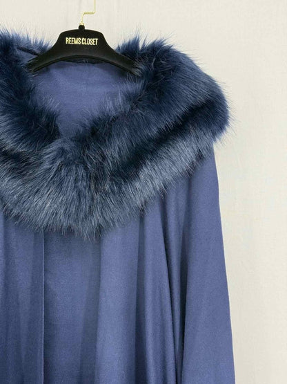 Pre - loved CASHMERE COMPANY Navy Blue Furry Shawl at Reems Closet