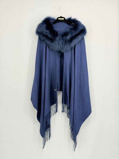 Pre - loved CASHMERE COMPANY Navy Blue Furry Shawl at Reems Closet