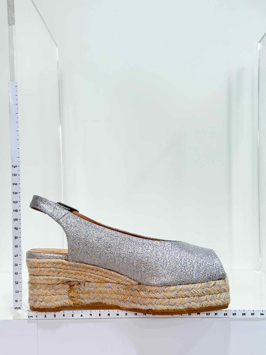 Pre - loved CASTANER Wedge Metallic Silver Size EU 36 Platform at Reems Closet