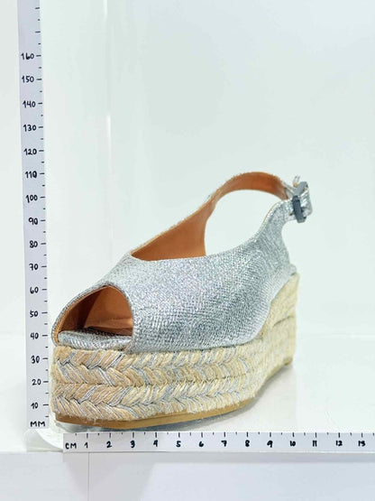 Pre - loved CASTANER Wedge Metallic Silver Size EU 36 Platform at Reems Closet