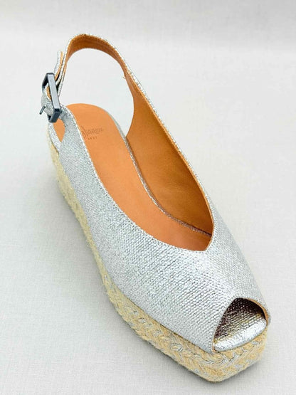 Pre - loved CASTANER Wedge Metallic Silver Size EU 36 Platform at Reems Closet