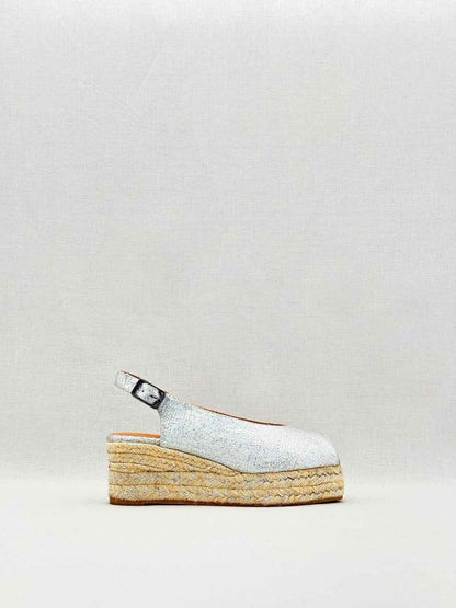 Pre - loved CASTANER Wedge Metallic Silver Size EU 36 Platform at Reems Closet