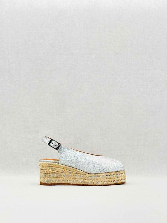 Pre - loved CASTANER Wedge Metallic Silver Size EU 36 Platform at Reems Closet